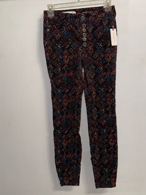 NWT $110 Anthropologie x Pilcro Button-Fly Corduroy High Rise Skinny Jeans 25